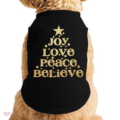 Joy Love Peace Believe Christmas Tree Doggie Tank