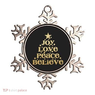Joy Love Peace Believe Christmas Tree Ornament