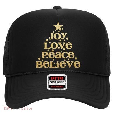 Joy Love Peace Believe Christmas Tree Hat