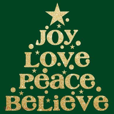 Joy Love Peace Believe Christmas Tree Mousepad