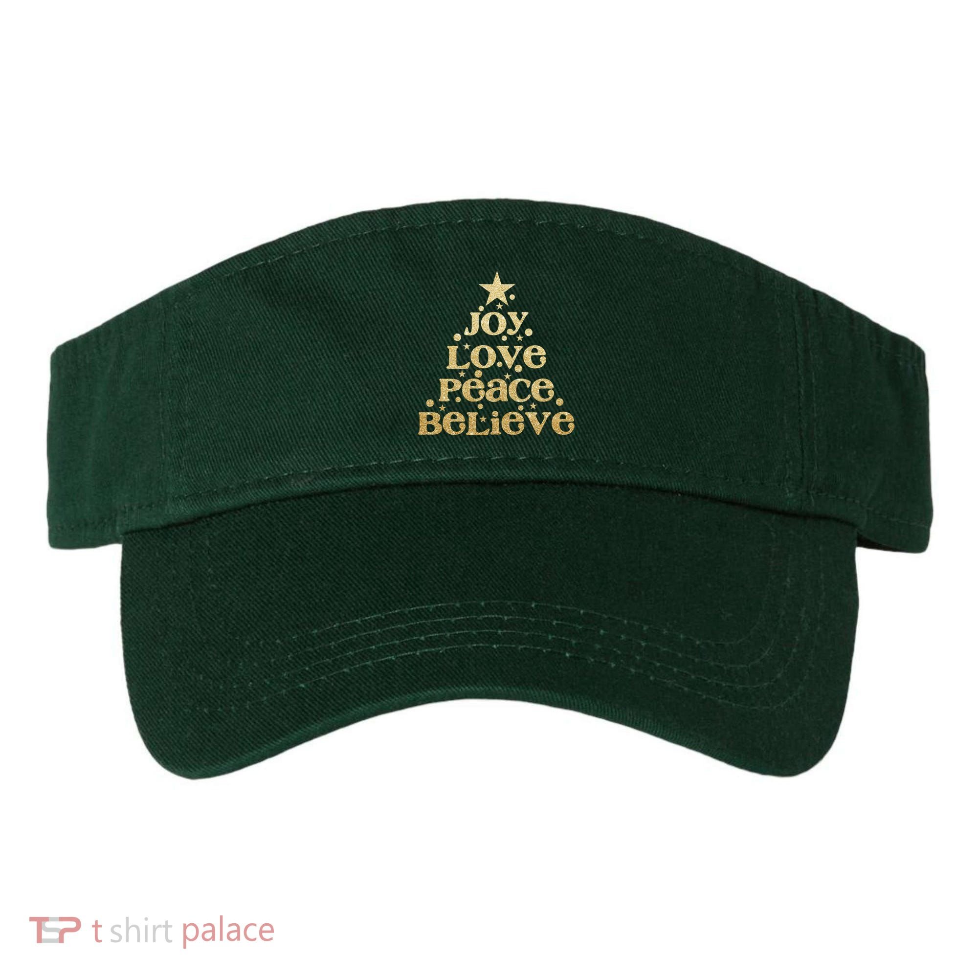 Joy Love Peace Believe Christmas Tree Visor