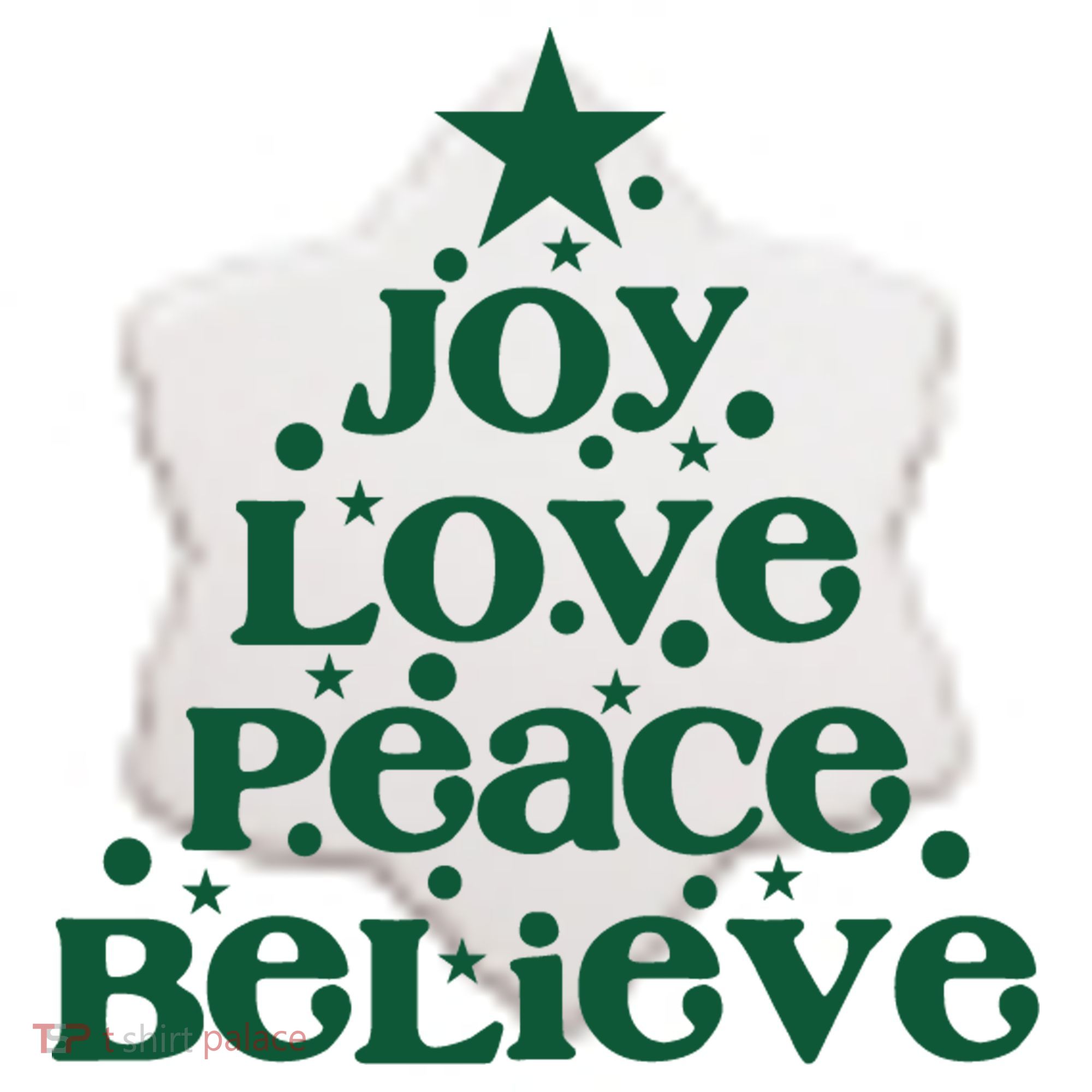 Joy Love Peace Believe Christmas Tree Ceramic Ornament