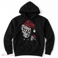 Just Love Skulls Xmas Skull Christmas Wear Santa Hat Hoodie thumb 0