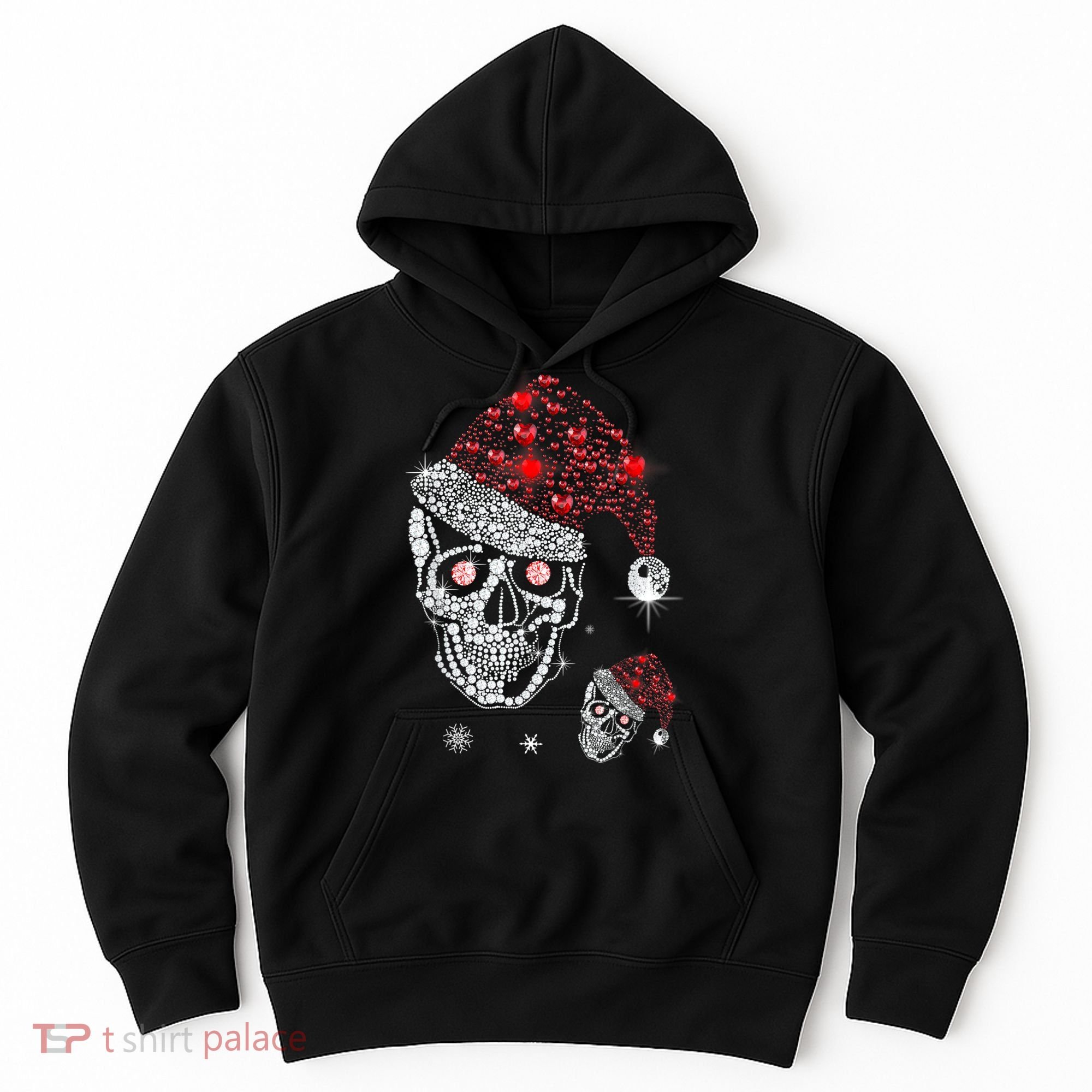 Just Love Skulls Xmas Skull Christmas Wear Santa Hat Hoodie
