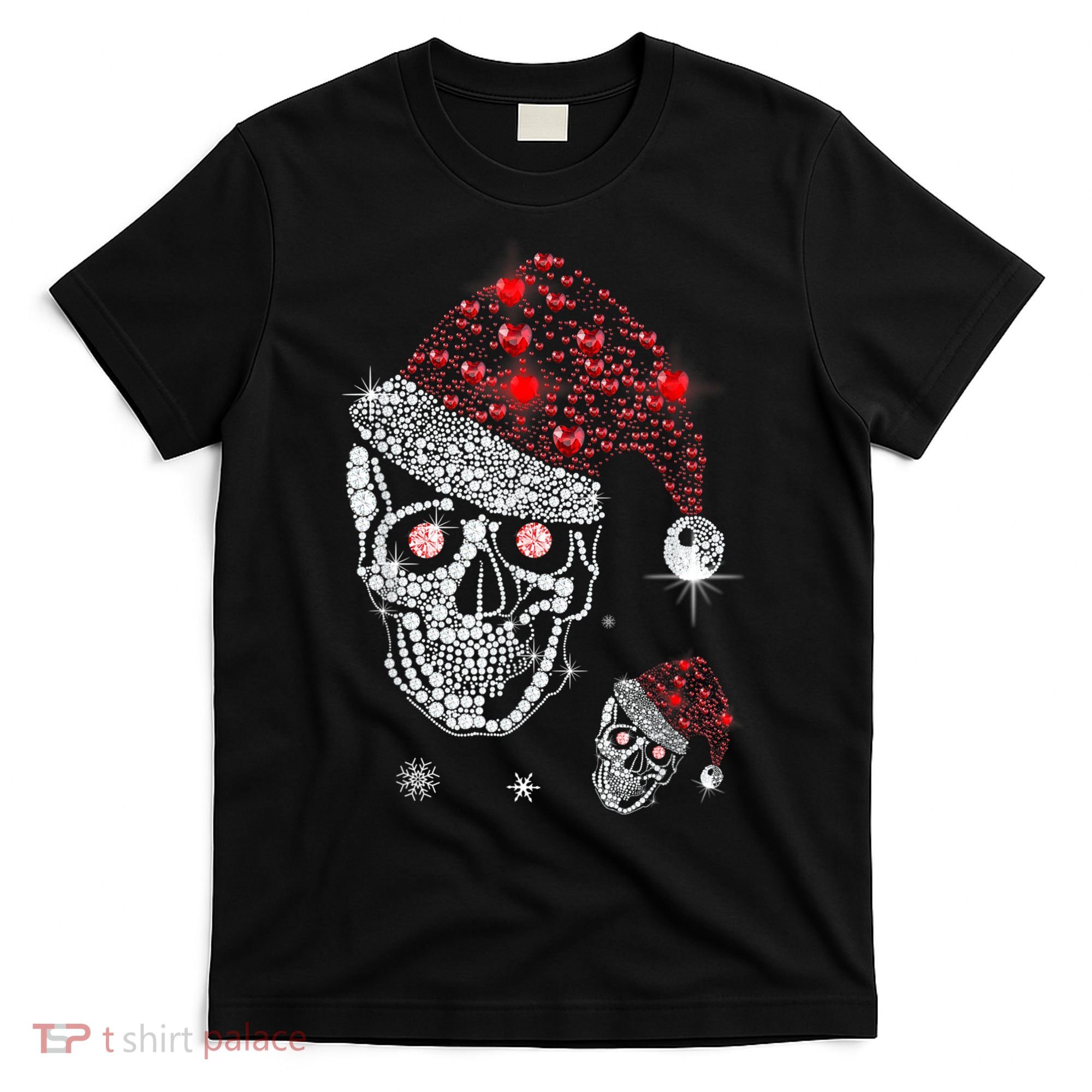 Just Love Skulls Xmas Skull Christmas Wear Santa Hat T-Shirt