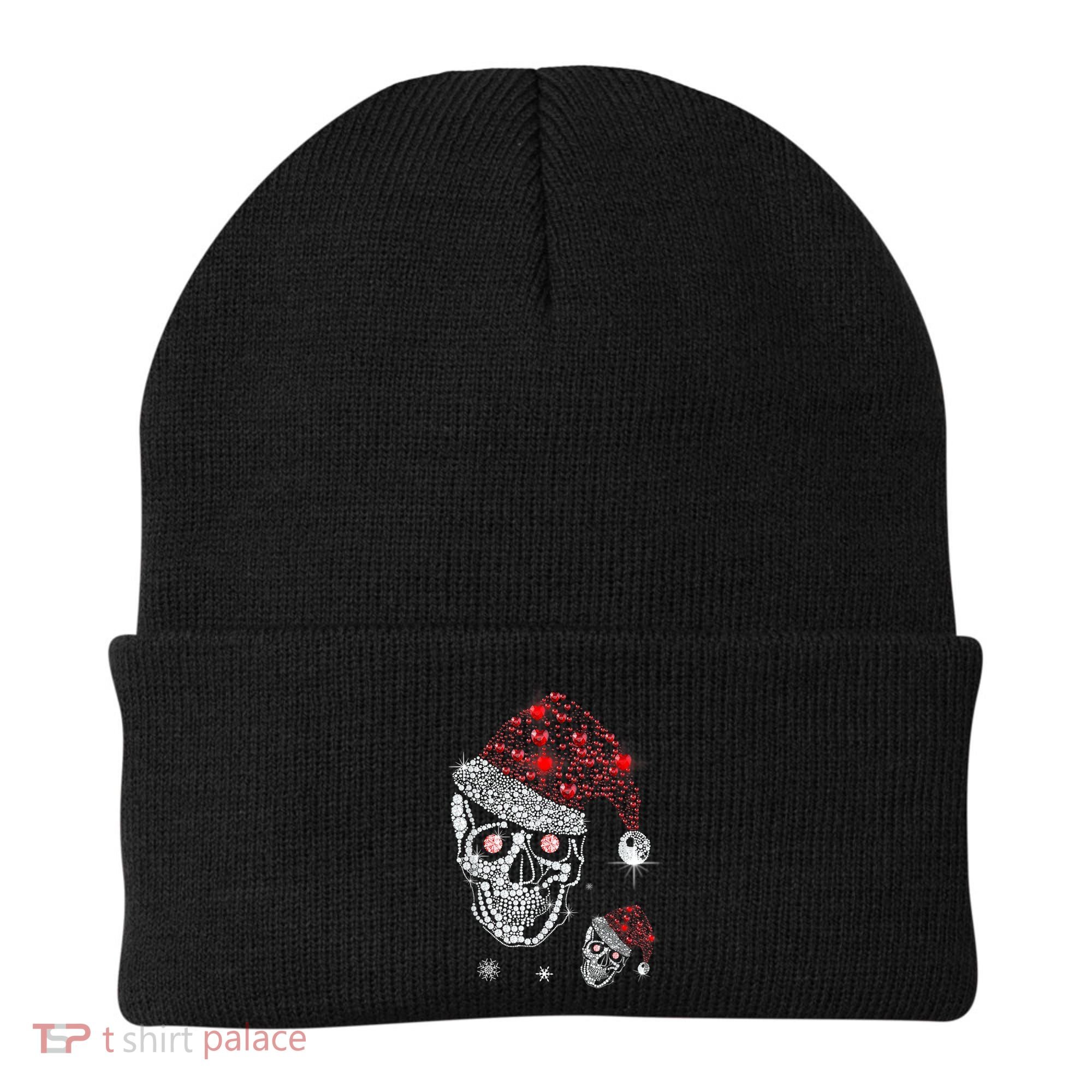 Just Love Skulls Xmas Skull Christmas Wear Santa Hat Beanie