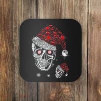 Just Love Skulls Xmas Skull Christmas Wear Santa Hat Coaster thumb 0