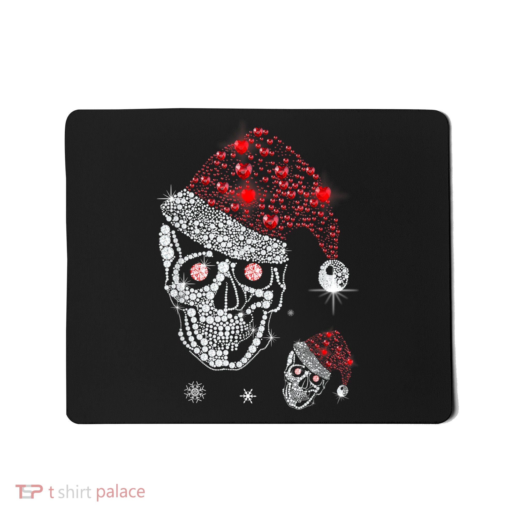 Just Love Skulls Xmas Skull Christmas Wear Santa Hat Mousepad