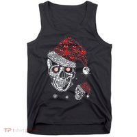 Just Love Skulls Xmas Skull Christmas Wear Santa Hat Tank Top thumb 0