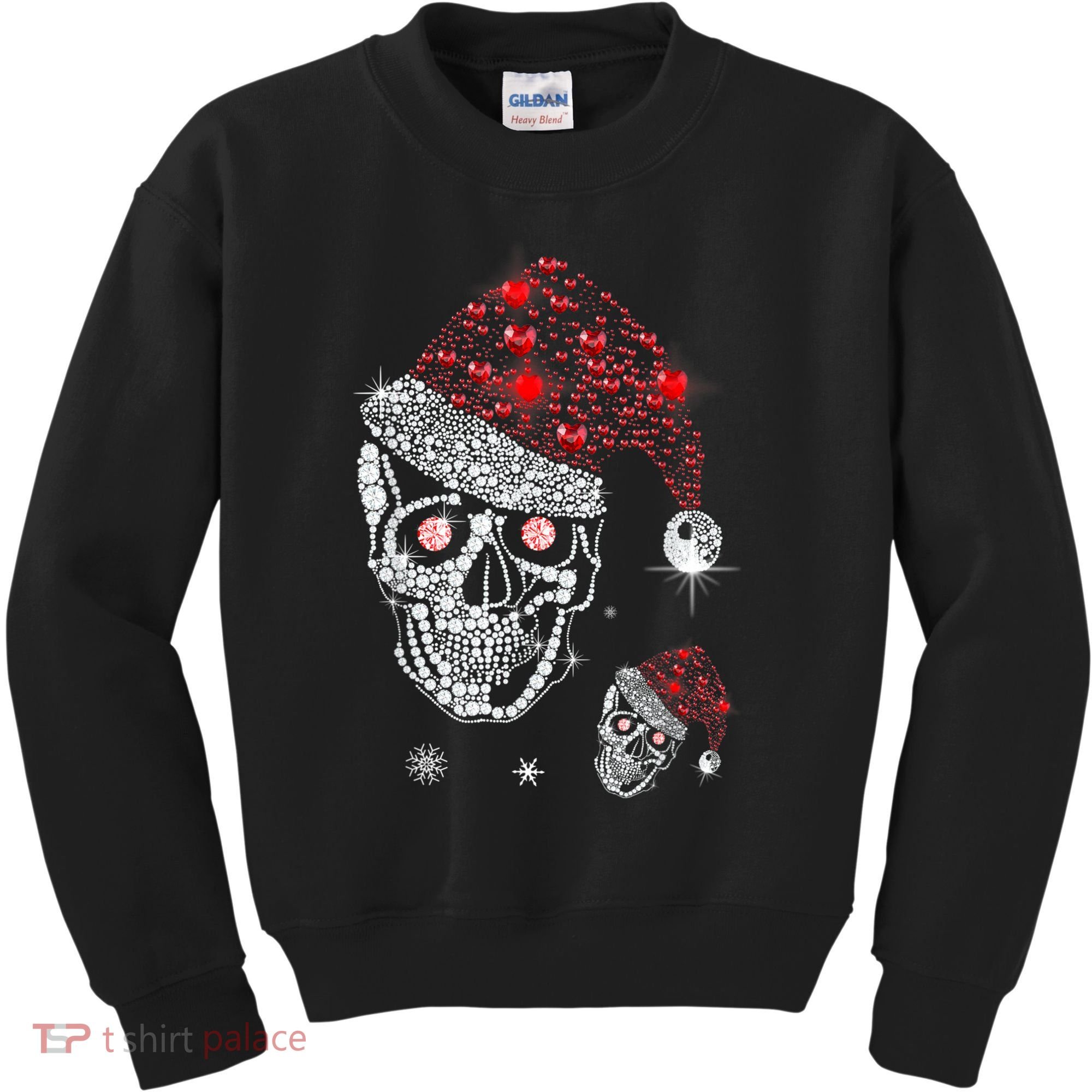 Just Love Skulls Xmas Skull Christmas Wear Santa Hat Kids Sweatshirt