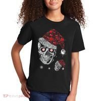 Just Love Skulls Xmas Skull Christmas Wear Santa Hat Kids T-Shirt thumb 2