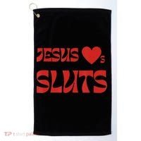 Jesus Loves Sluts Golf Towel thumb 0