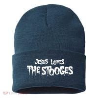 Jesus Loves The Stooges Sustainable Knit Beanie thumb 0