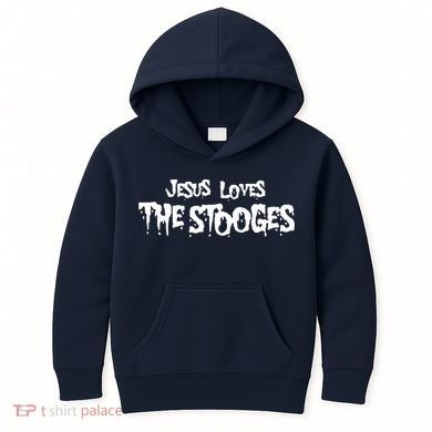 Jesus Loves The Stooges Kids Hoodie