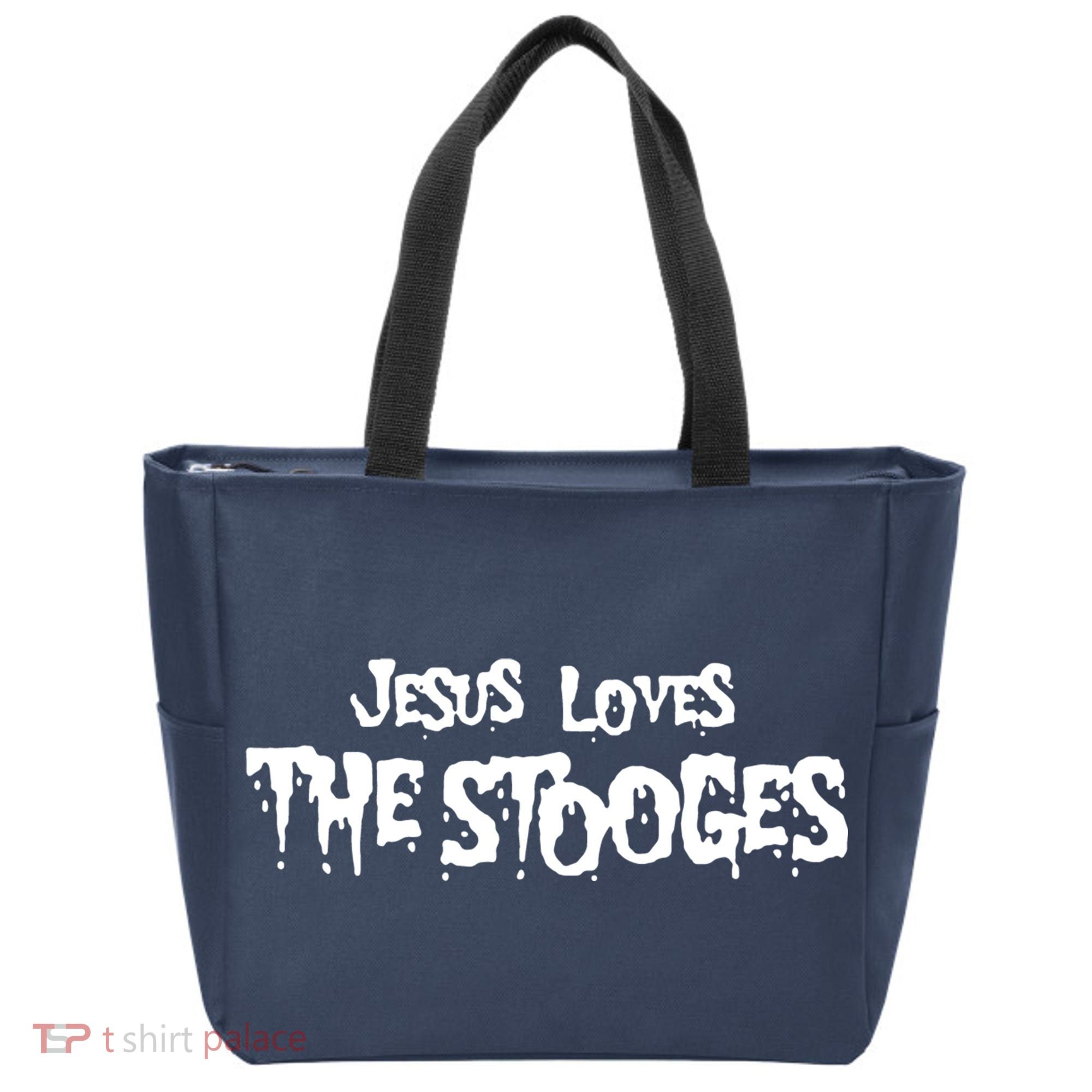 Jesus Loves The Stooges Tote Bag