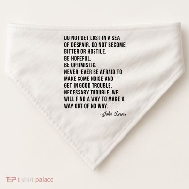 John Lewis Tee Get In Good Necessary Trouble Social Justice USA-Made Doggie Bandana