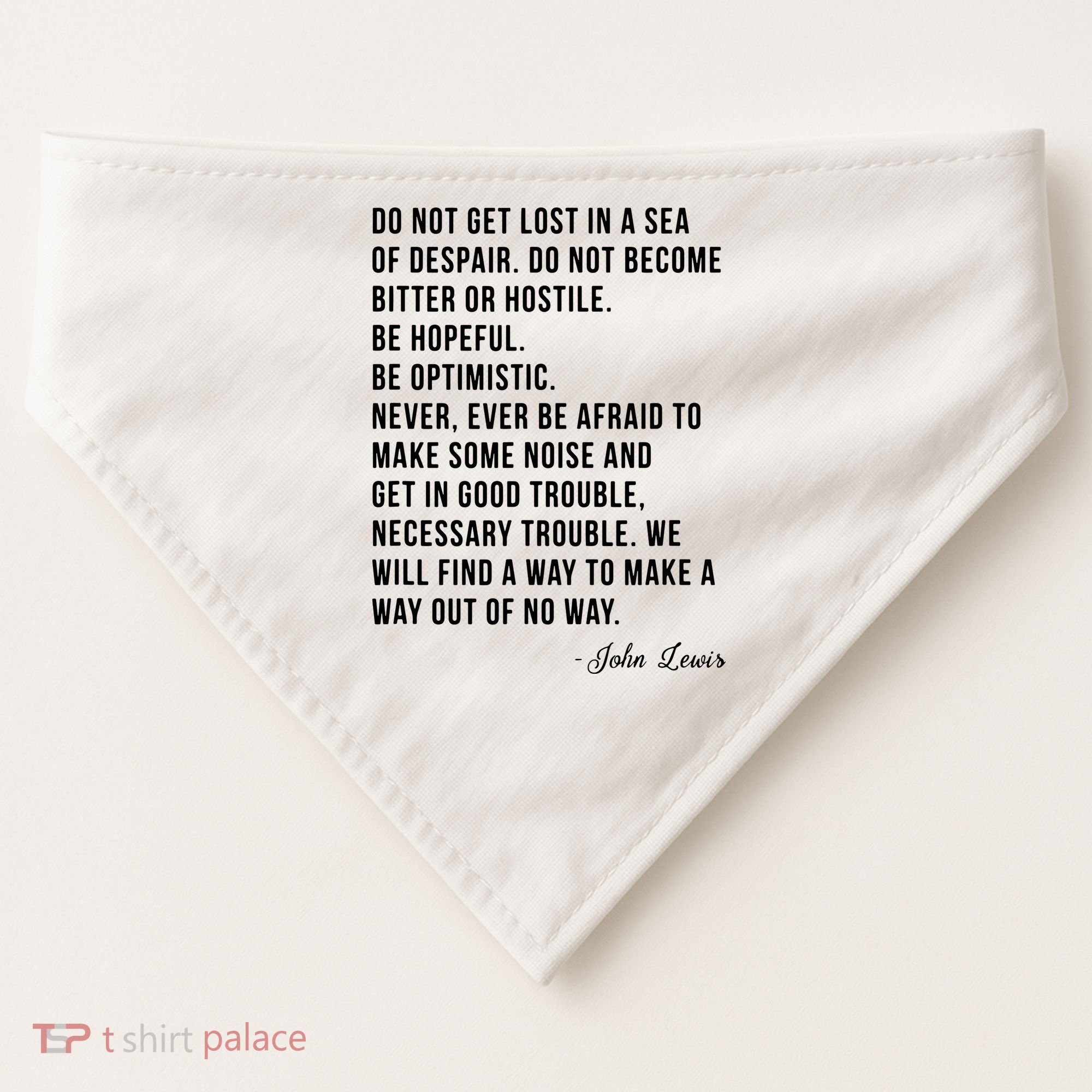 John Lewis Tee Get In Good Necessary Trouble Social Justice USA-Made Doggie Bandana