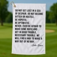 John Lewis Tee Get In Good Necessary Trouble Social Justice Golf Towel thumb 1
