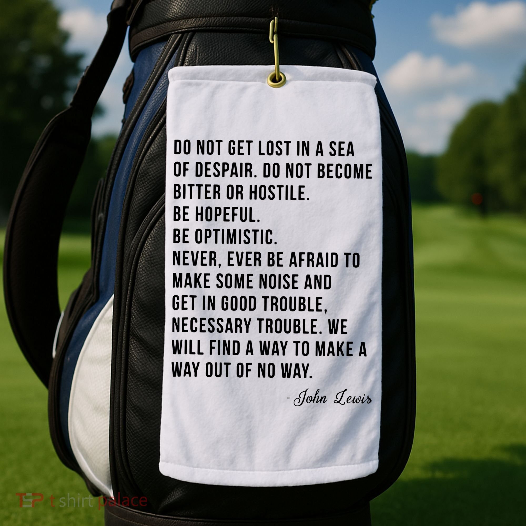 John Lewis Tee Get In Good Necessary Trouble Social Justice Golf Towel