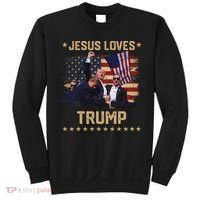Jesus Loves Trump 2024 Strong Support Sweatshirt thumb 0