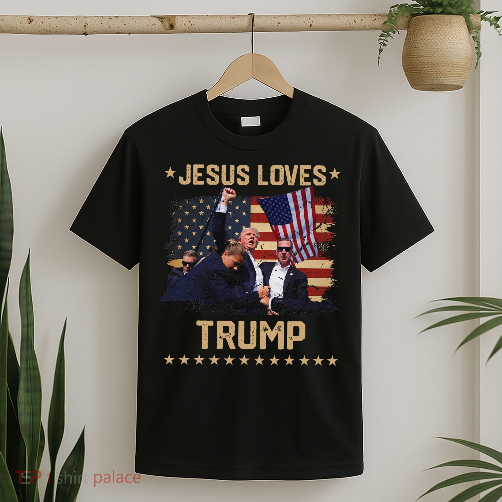 Jesus Loves Trump 2024 Strong Support T-Shirt
