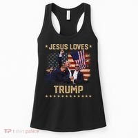 Jesus Loves Trump 2024 Strong Support Women's Tank Top thumb 0