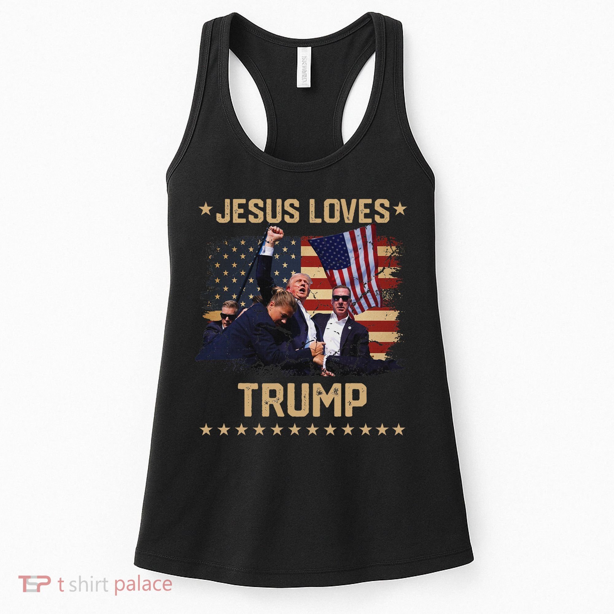 Jesus Loves Trump 2024 Strong Support Women's Tank Top