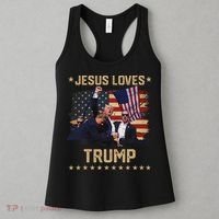 Jesus Loves Trump 2024 Strong Support Women's Tank Top thumb 3