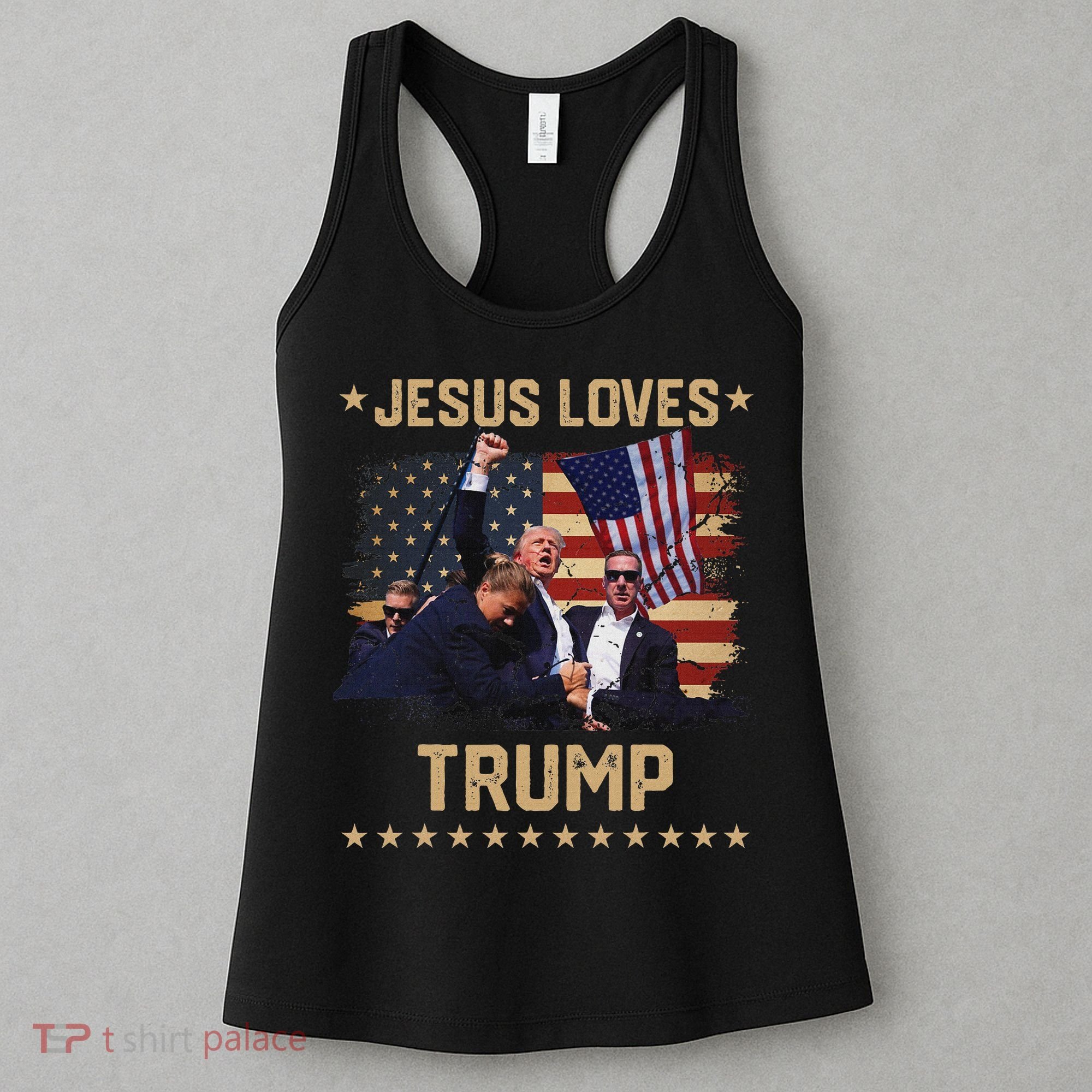 Jesus Loves Trump 2024 Strong Support Women's Tank Top