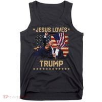 Jesus Loves Trump 2024 Strong Support Tank Top thumb 0