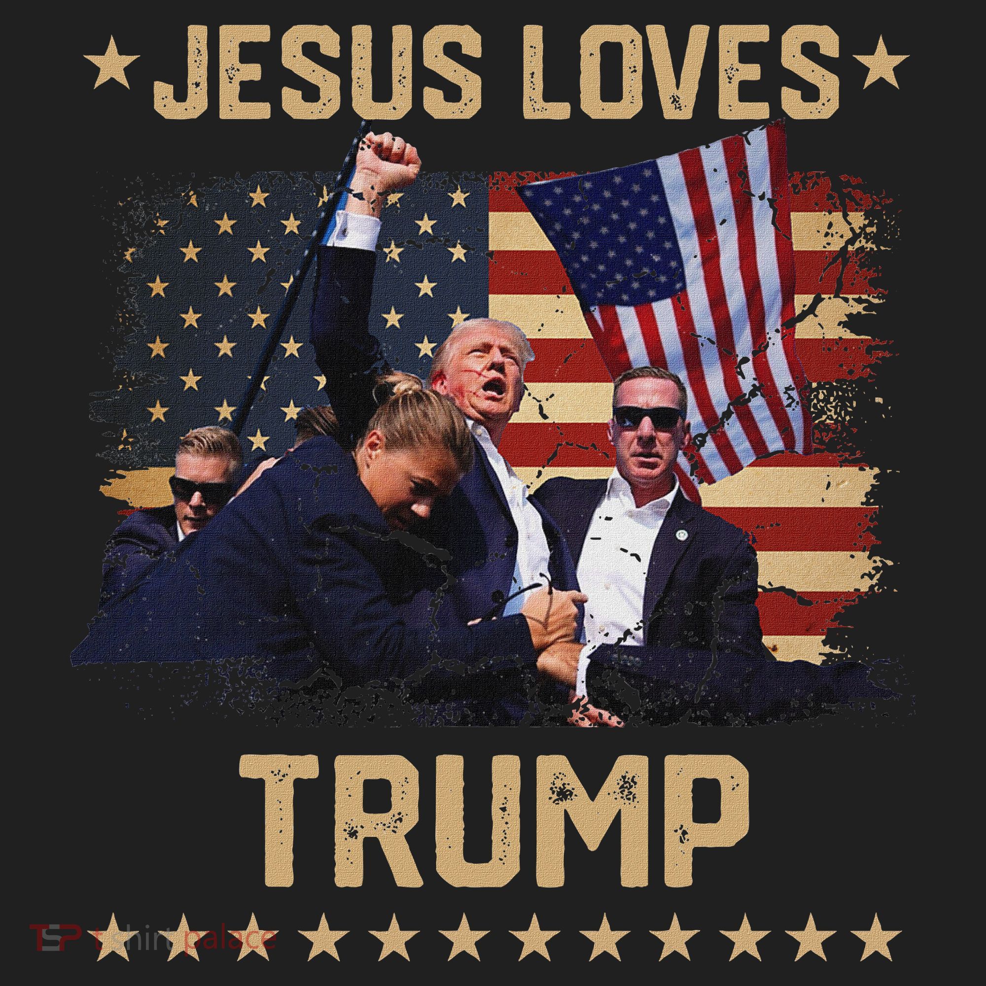 Jesus Loves Trump 2024 Strong Support Golf Towel