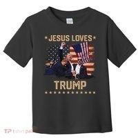 Jesus Loves Trump 2024 Strong Support Toddler T-Shirt thumb 0
