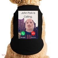 John Pork Is Calling Fuuny Answer Call Phone  Doggie Tank thumb 0