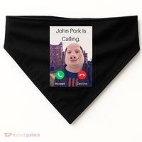 John Pork Is Calling Fuuny Answer Call Phone  USA-Made Doggie Bandana thumb 0