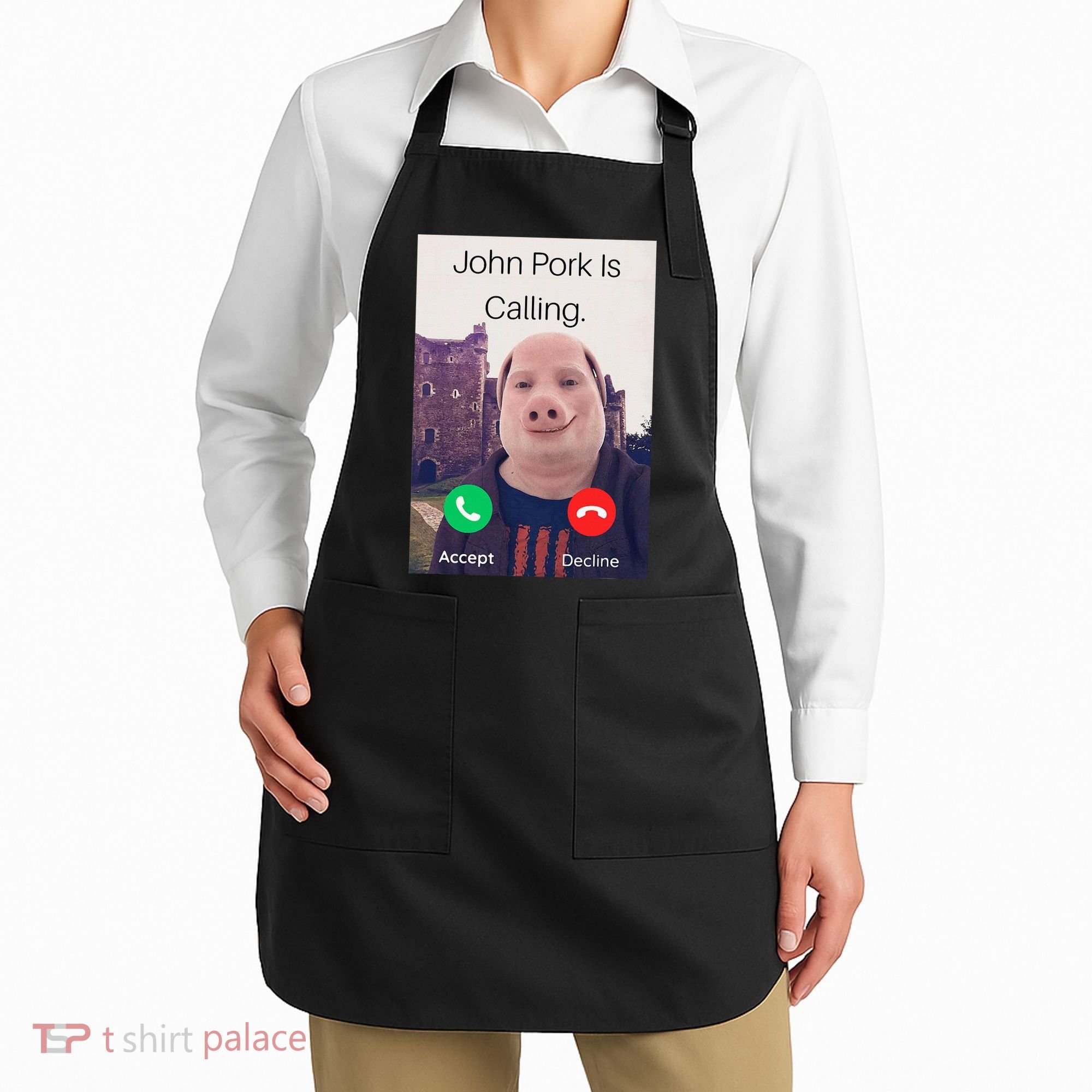 John Pork Is Calling Fuuny Answer Call Phone  Apron