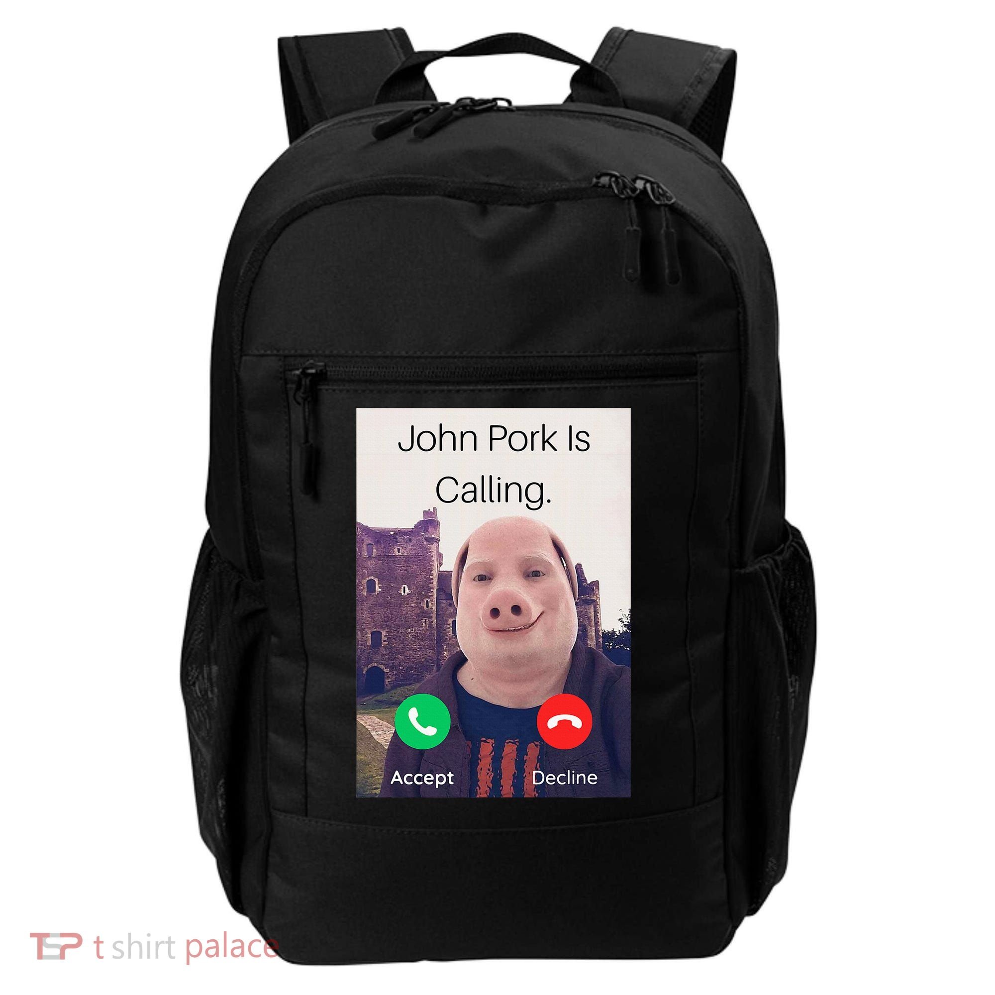John Pork Is Calling Fuuny Answer Call Phone  Backpack