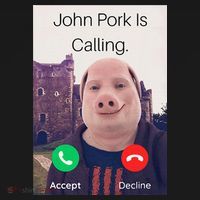 John Pork Is Calling Fuuny Answer Call Phone  Button thumb 1