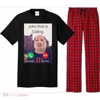 John Pork Is Calling Fuuny Answer Call Phone  Pajama Set thumb 0