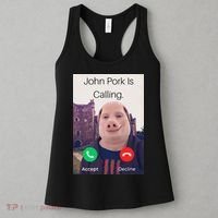 John Pork Is Calling Fuuny Answer Call Phone  Women's Tank Top thumb 3