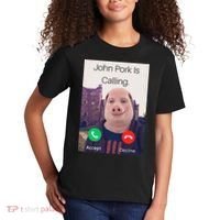 John Pork Is Calling Fuuny Answer Call Phone  Kids T-Shirt thumb 2
