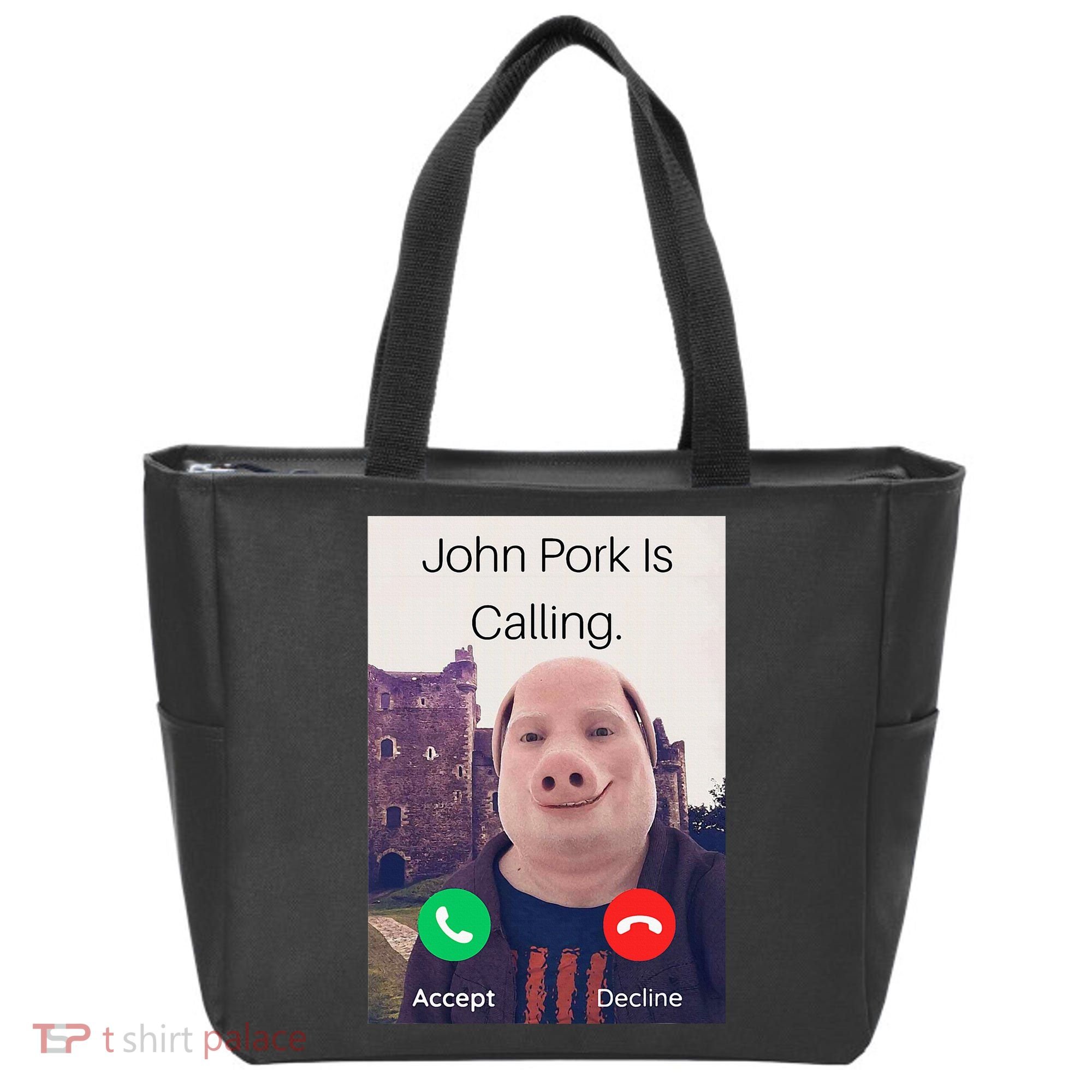John Pork Is Calling Fuuny Answer Call Phone  Tote Bag