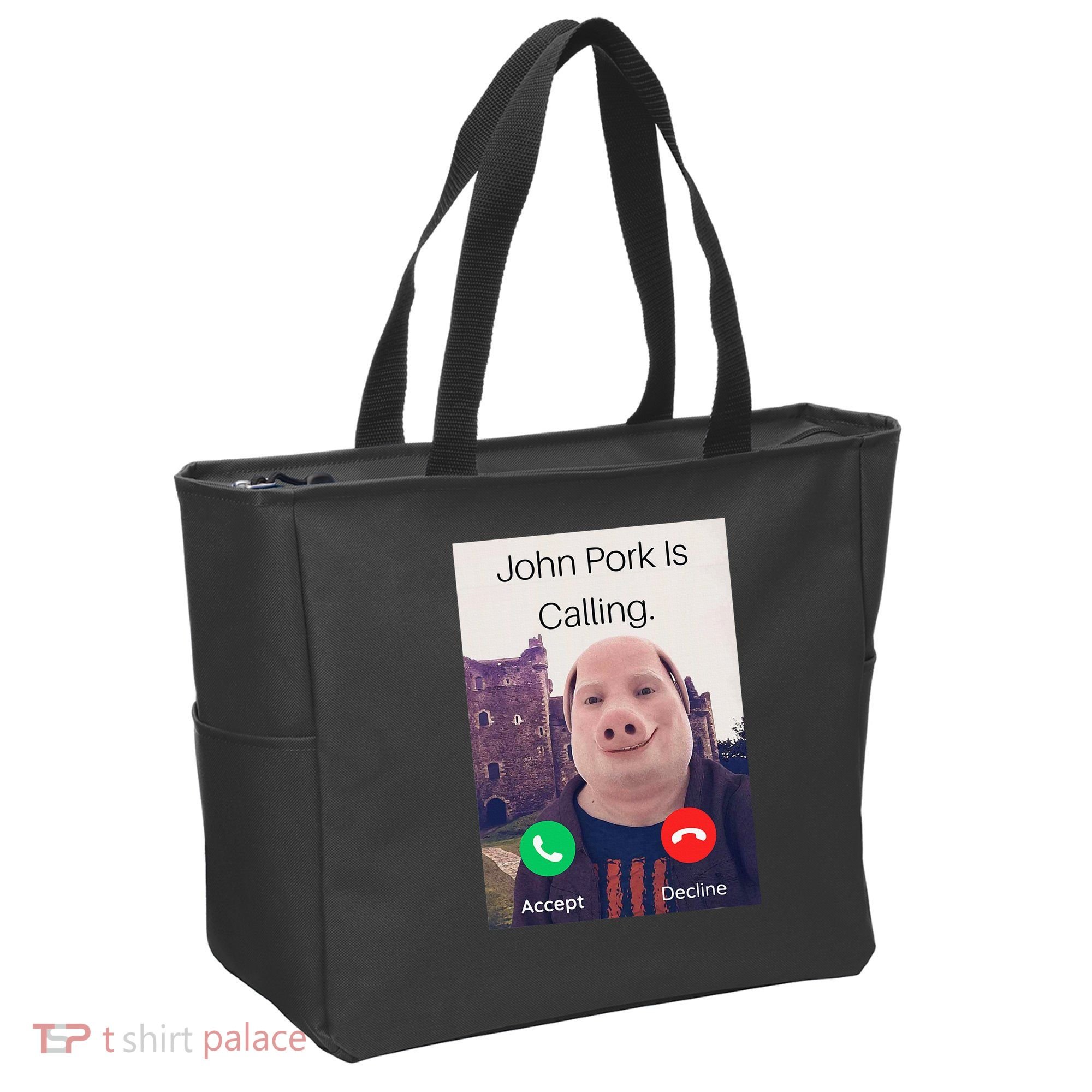 John Pork Is Calling Fuuny Answer Call Phone  Tote Bag