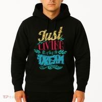 Just Living The Dream Modern Calligraphy Style Hoodie thumb 2