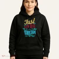 Just Living The Dream Modern Calligraphy Style Hoodie thumb 5