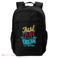 Just Living The Dream Modern Calligraphy Style Backpack thumb 0