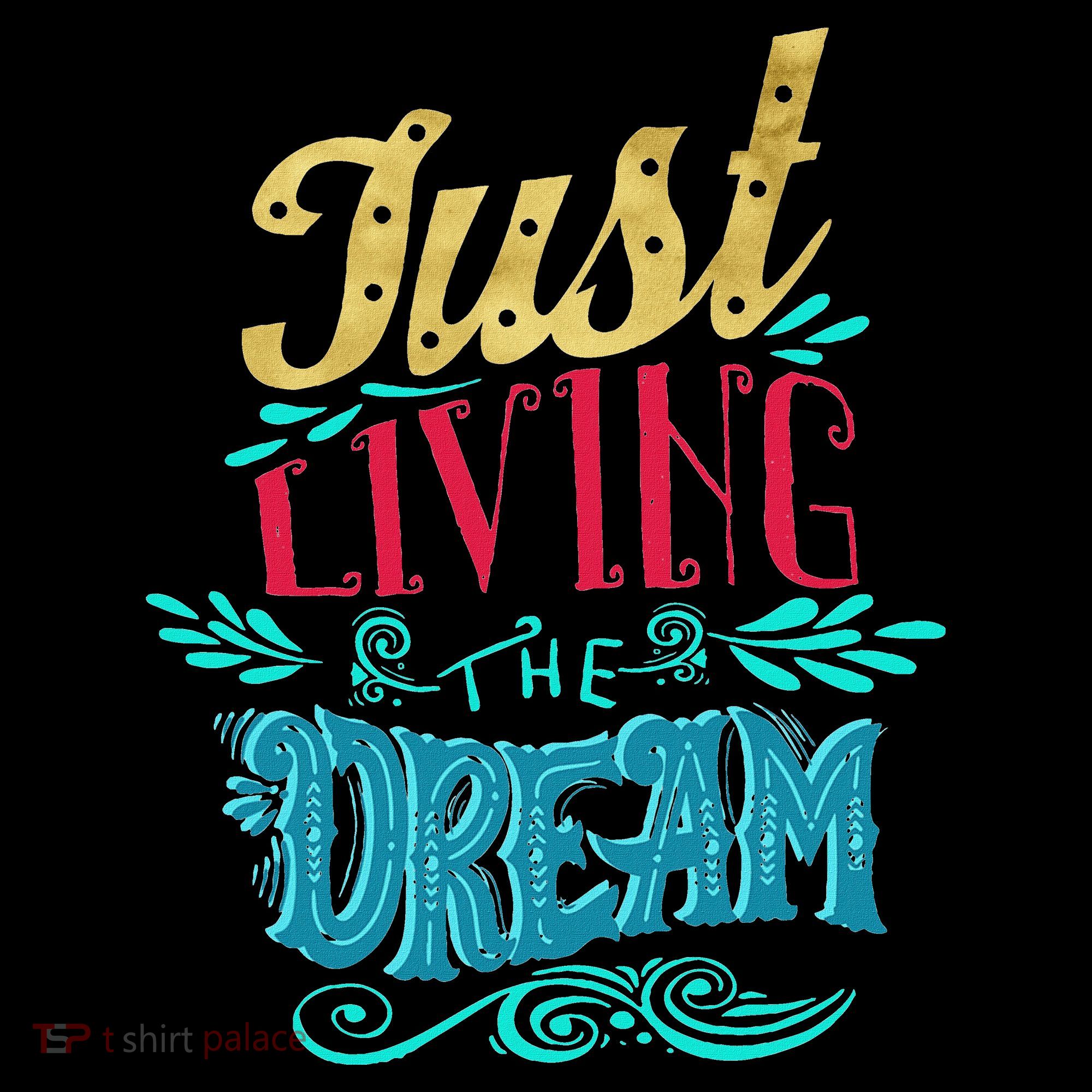 Just Living The Dream Modern Calligraphy Style Women's Hoodie