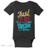 Just Living The Dream Modern Calligraphy Style Baby Bodysuit thumb 0