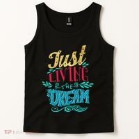 Just Living The Dream Modern Calligraphy Style Tank Top thumb 2