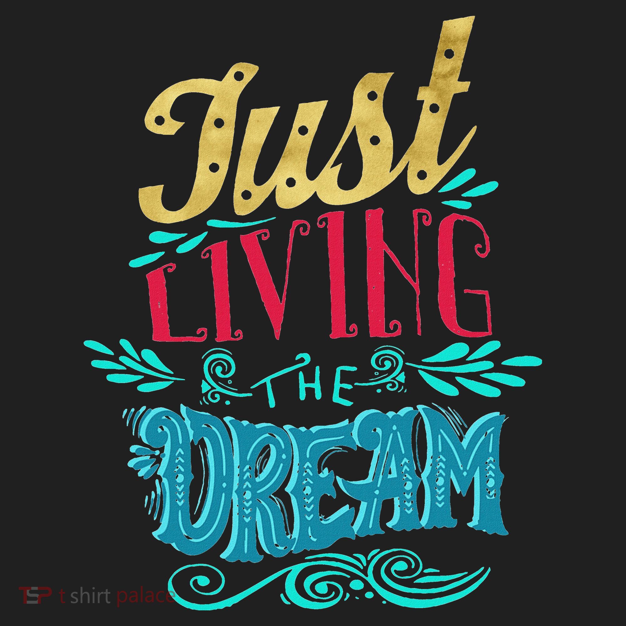 Just Living The Dream Modern Calligraphy Style Golf Towel