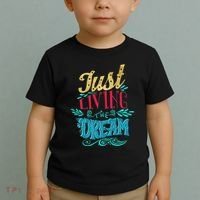 Just Living The Dream Modern Calligraphy Style Toddler T-Shirt thumb 2